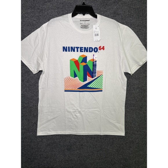 Nintendo Other - Nintendo 64 Graphic T-Shirt White N64 Logo Retro Gaming Tee Size XL NWT